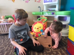 children playing in playroom