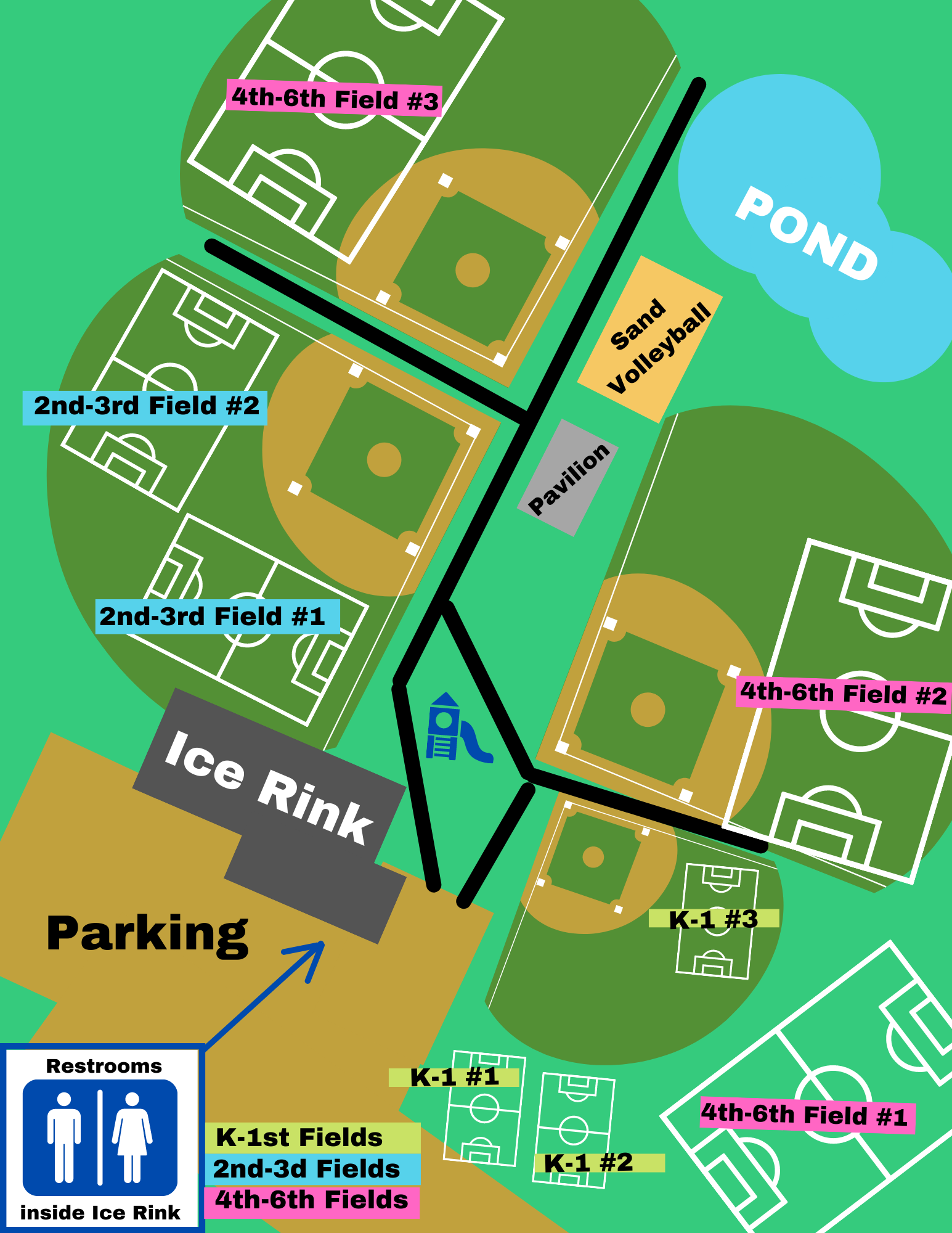Youth athletics map